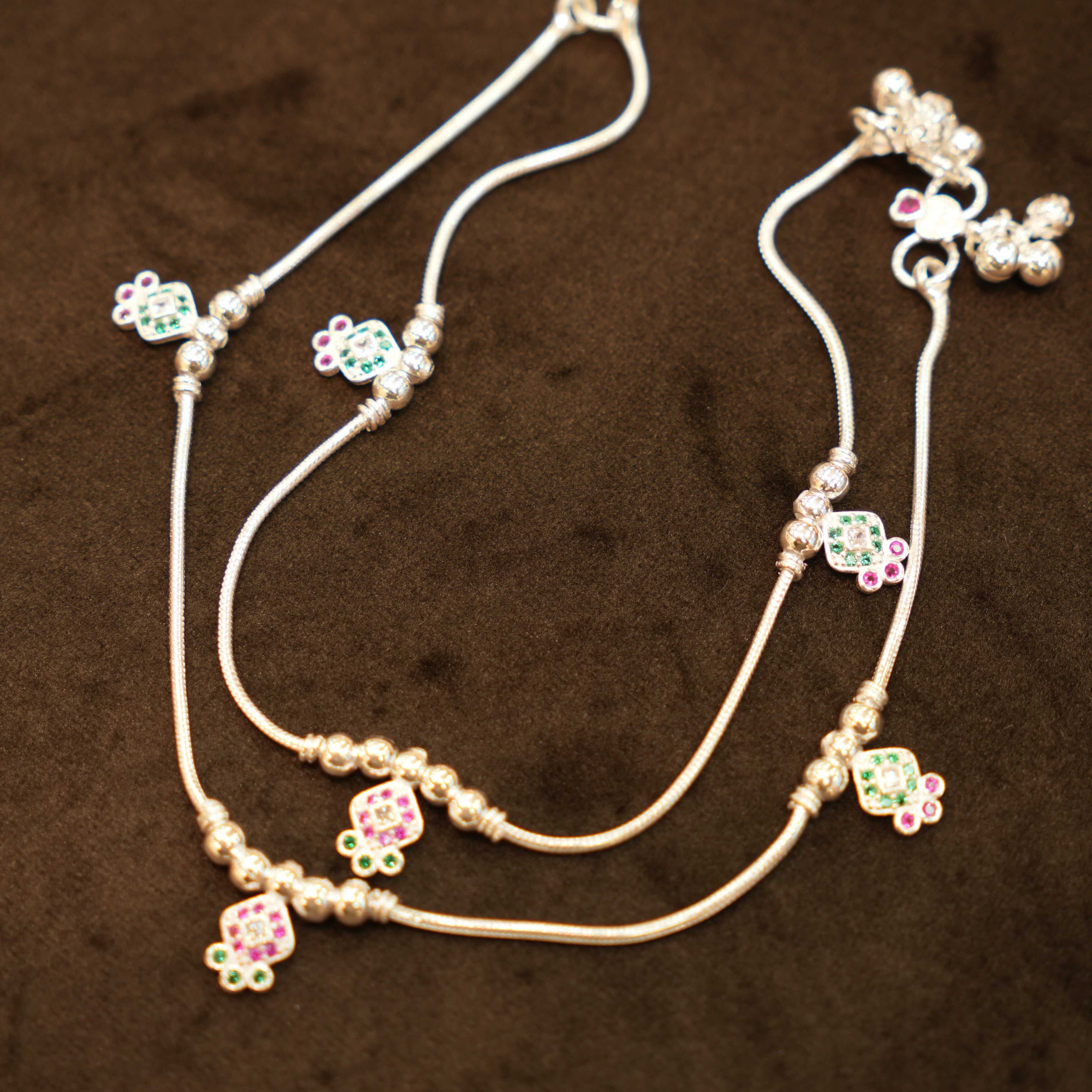 925 Silver Designer Ladies Charm Anklets
