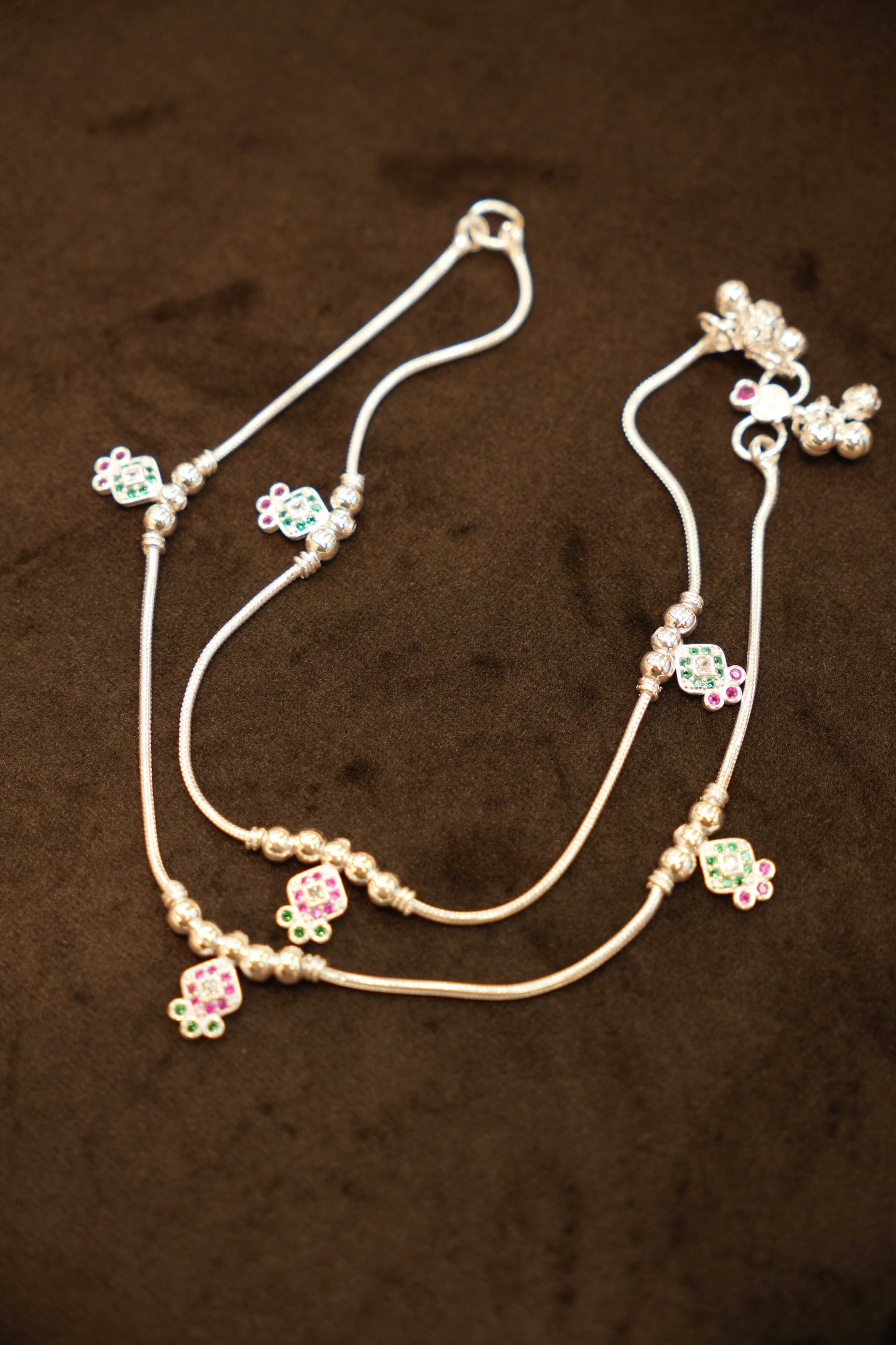 925 Silver Designer Ladies Charm Anklets