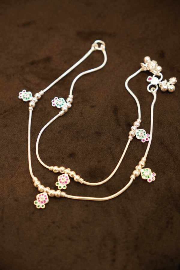 925 Silver Designer Ladies Charm Anklets