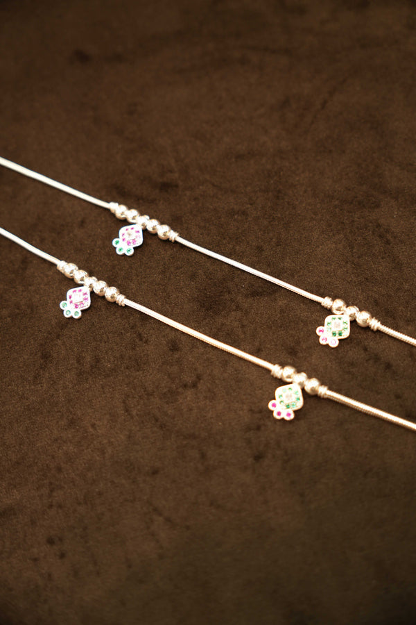 925 Silver Designer Ladies Charm Anklets