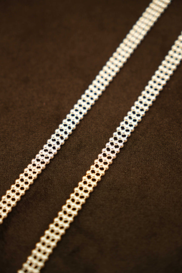 925 Silver Designer Triple Bead Anklets