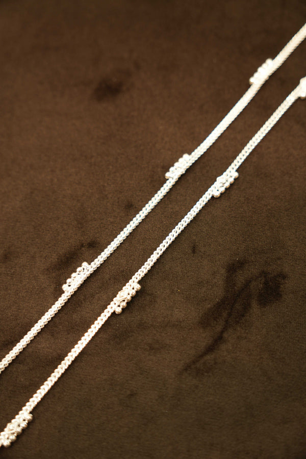 925 Silver Designer Beaded Droplet Ladies Anklets