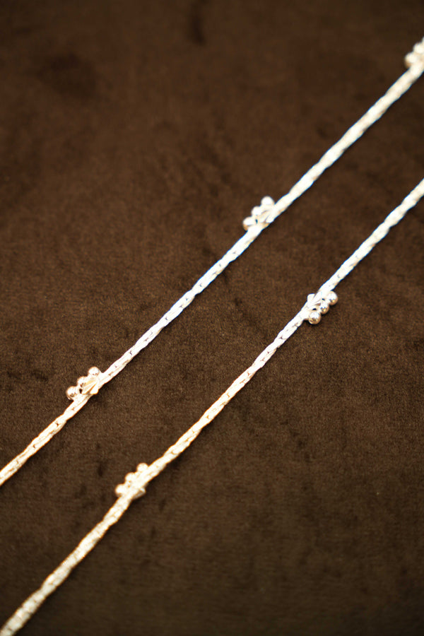 925 Silver Designer Twisted Bead Ladies Anklets