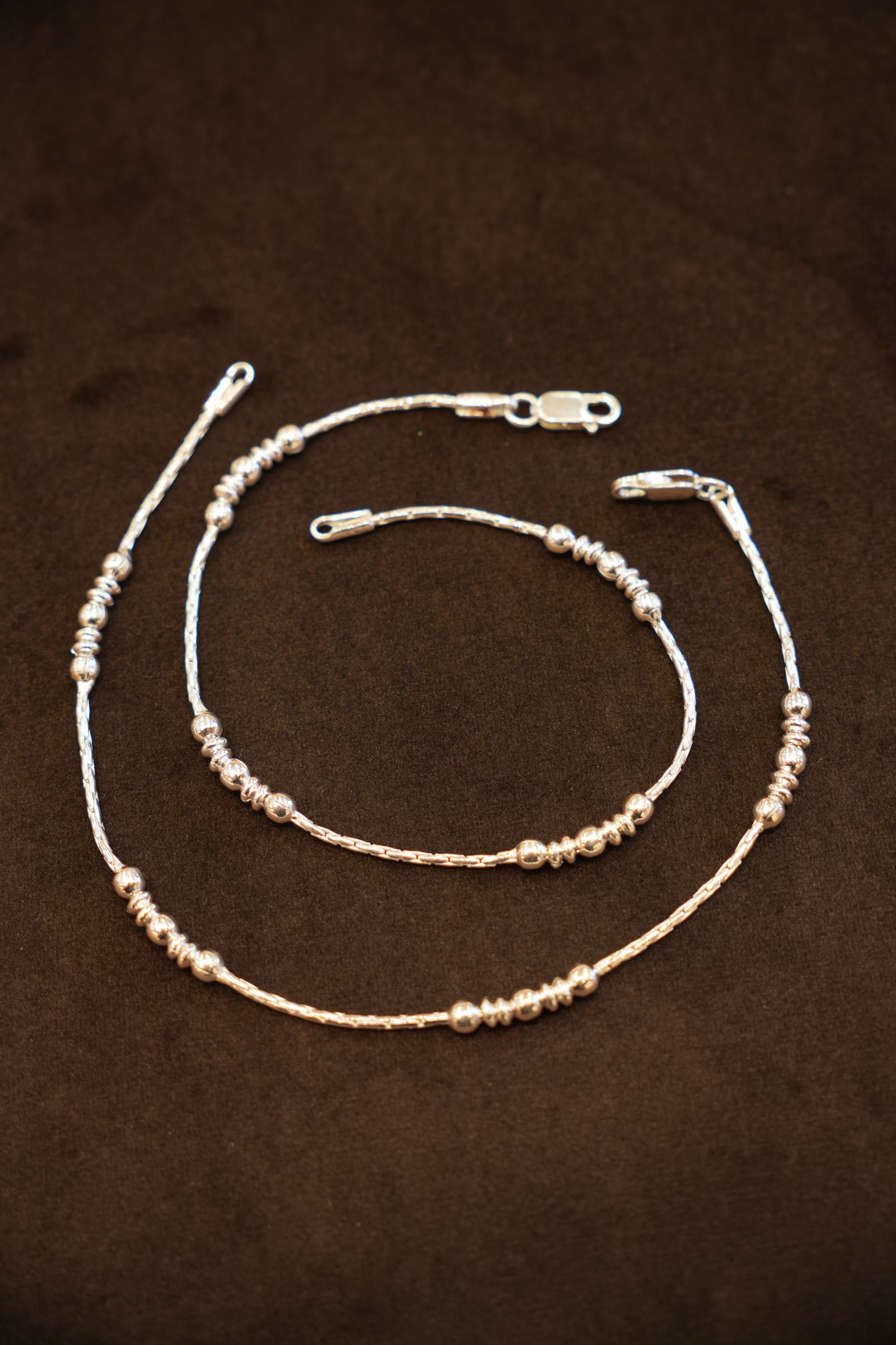 925 Silver Designer Multi Bead Ladies Anklets