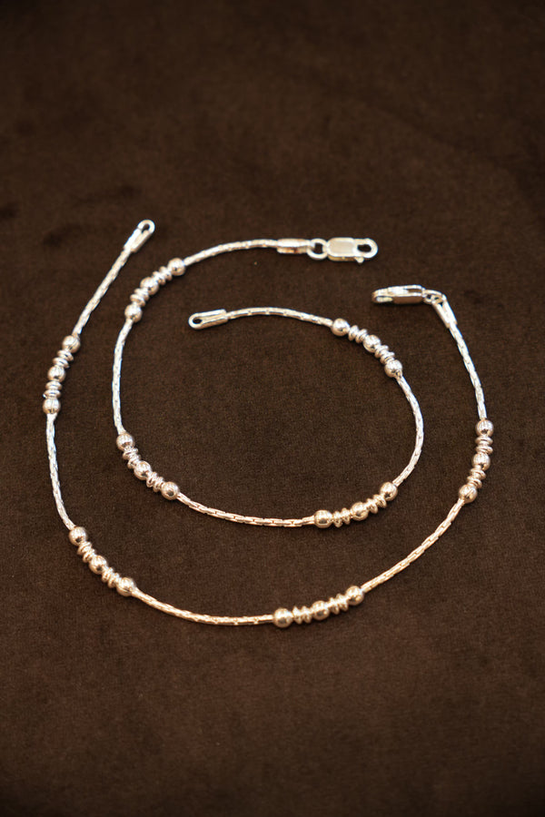 925 Silver Designer Multi Bead Ladies Anklets