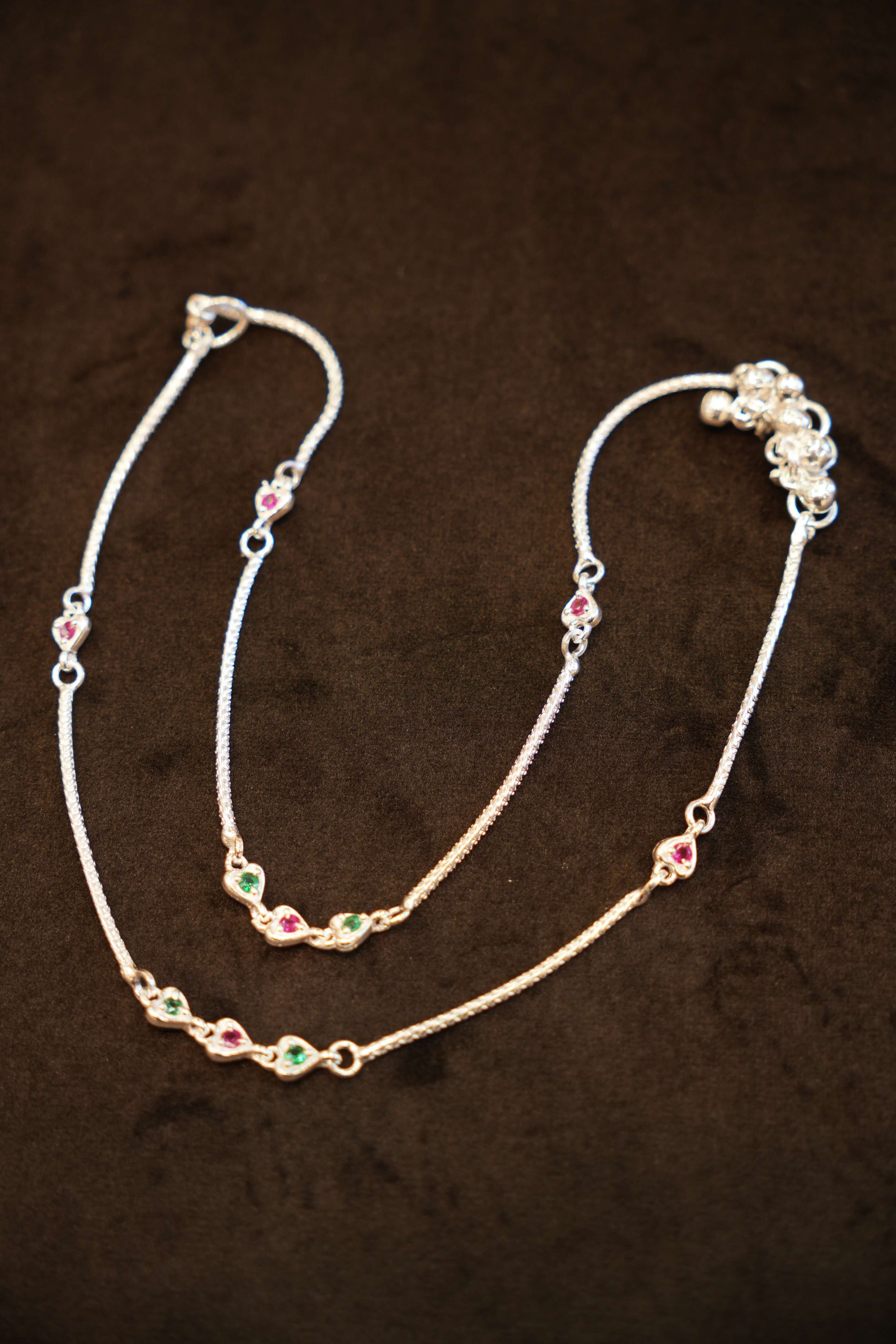 925 Silver Designer Heart Anklets