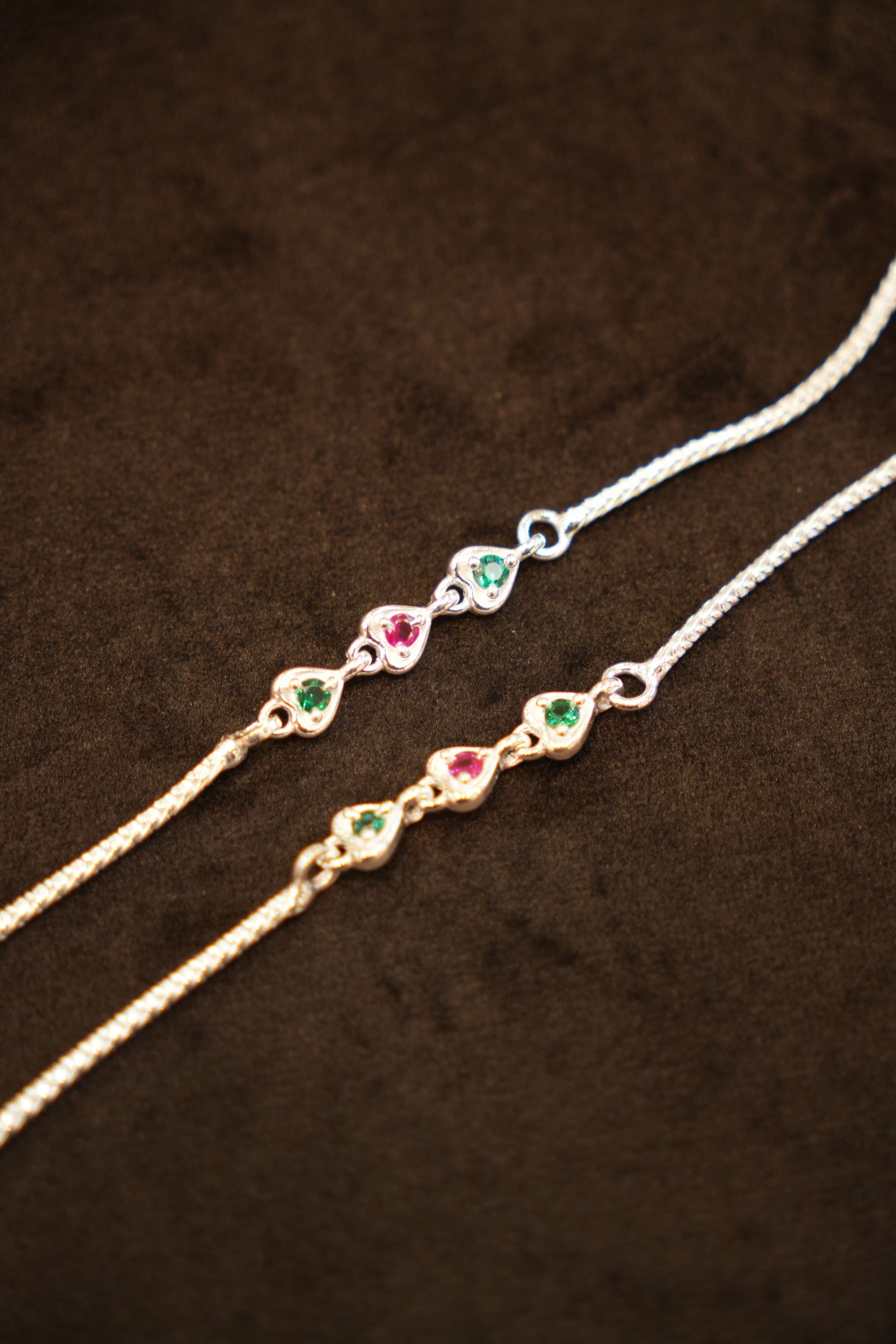 925 Silver Designer Heart Anklets
