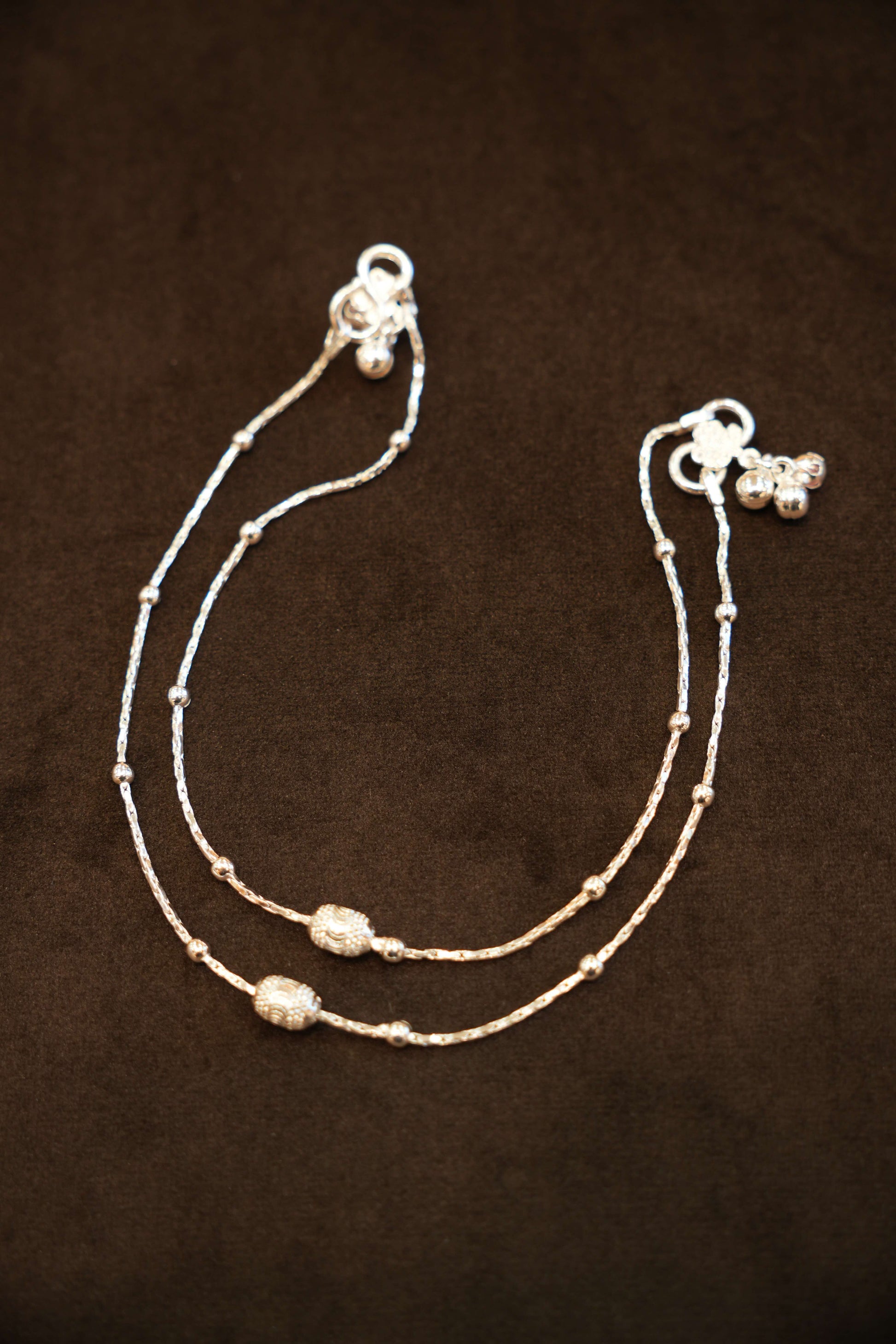 925 Silver Designer Radiant Bead Anklets