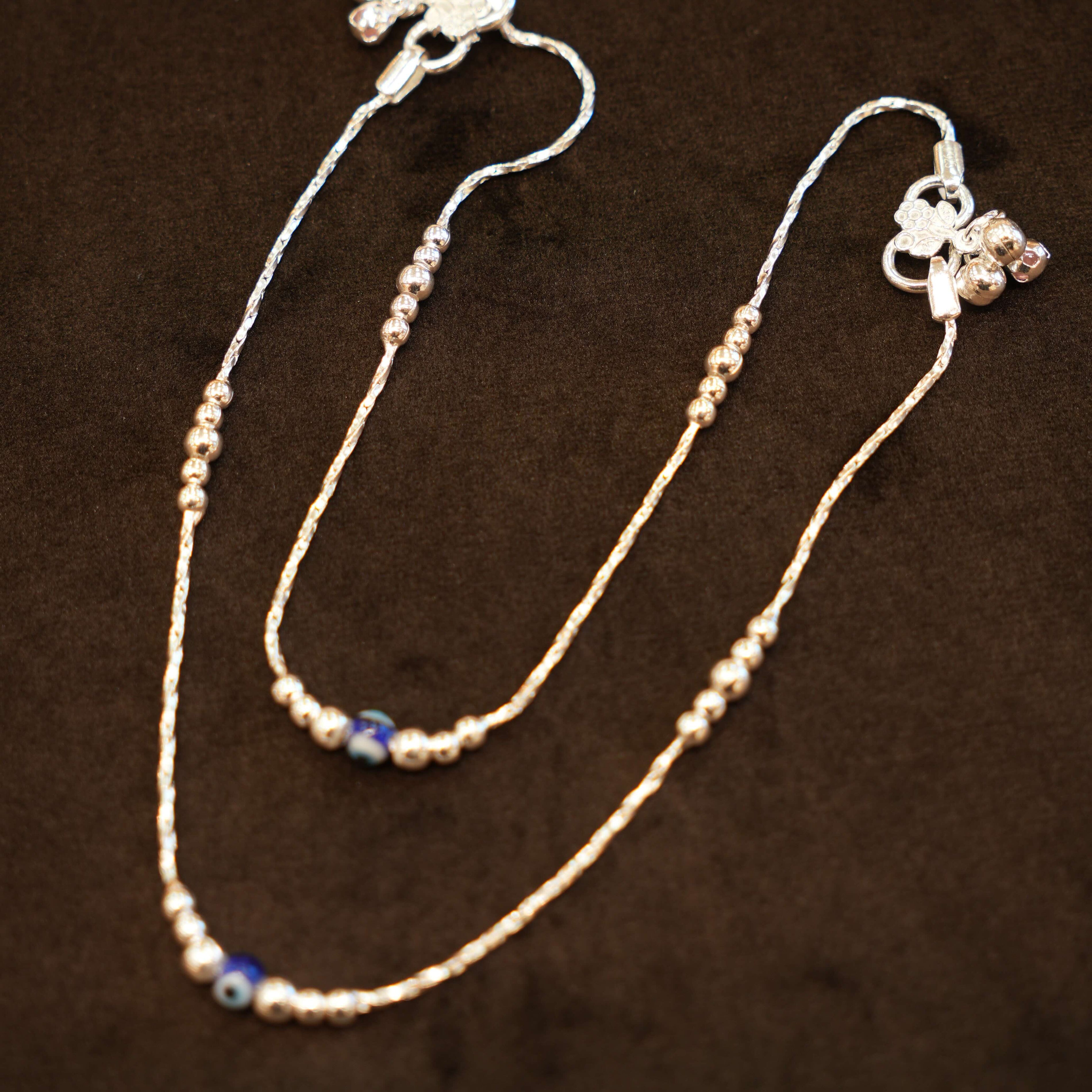 925 Silver Designer Evil-Eye Anklets