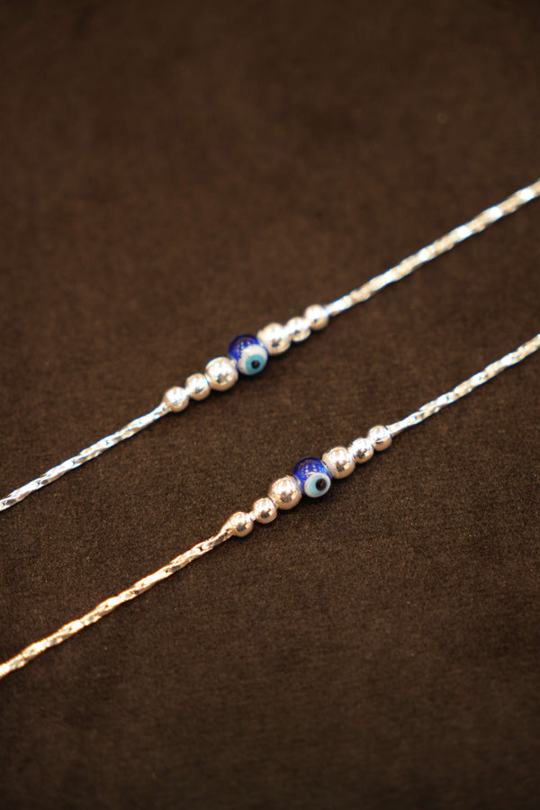 925 Silver Designer Evil-Eye Anklets