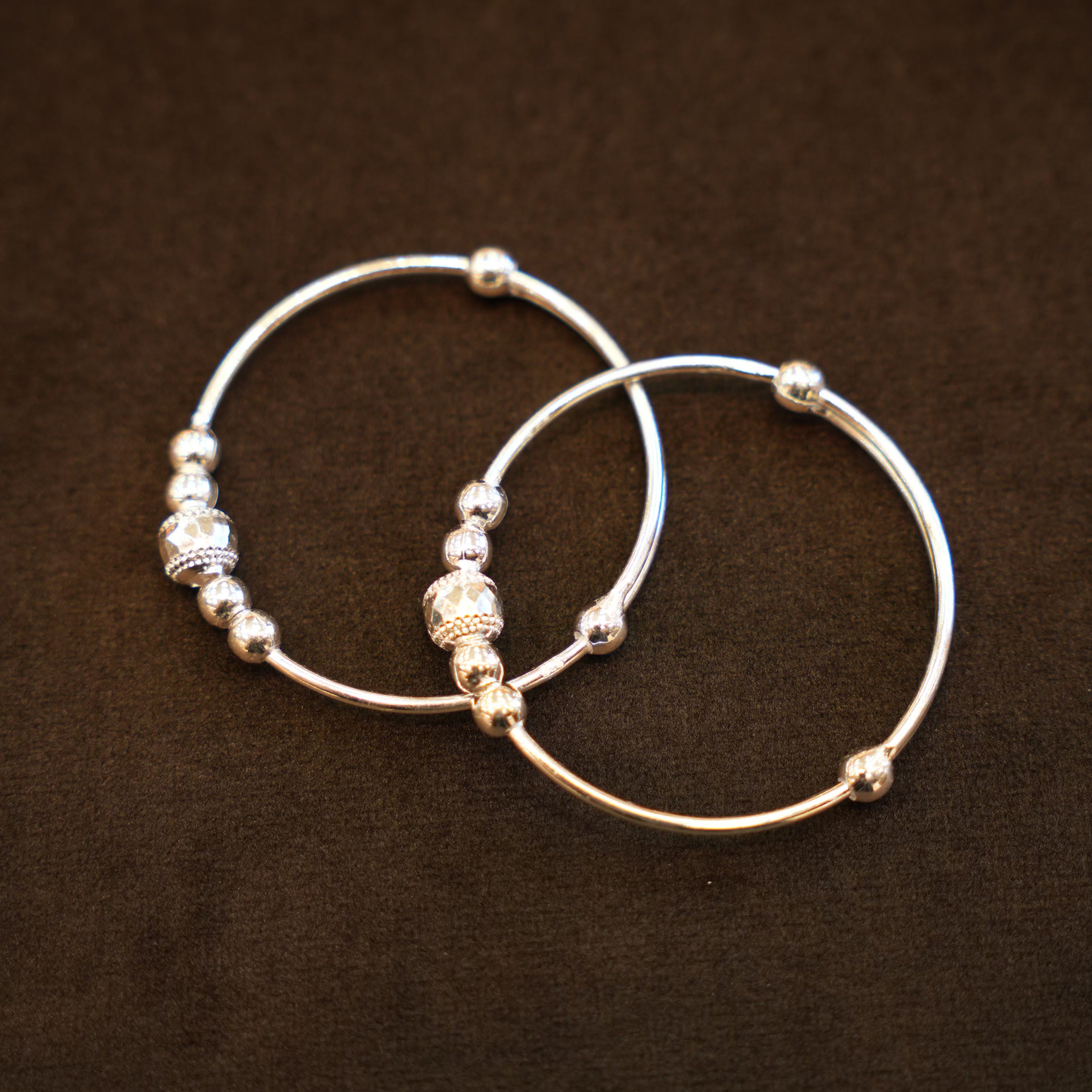925 Silver Designer Multi Bead Baby Bangles