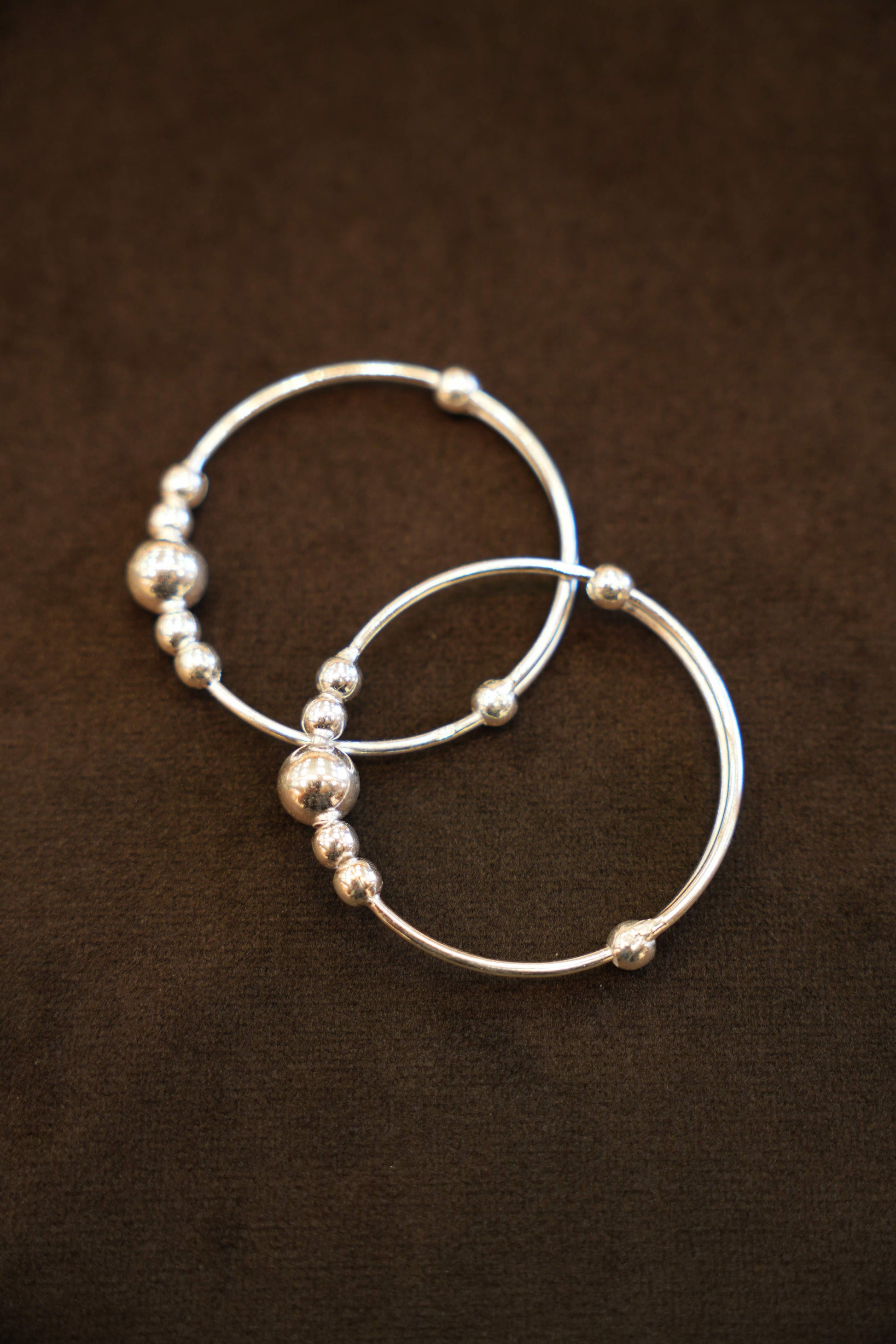 925 Silver Designer Ball Bead Baby Bangles