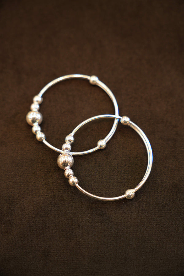 925 Silver Designer Ball Bead Baby Bangles
