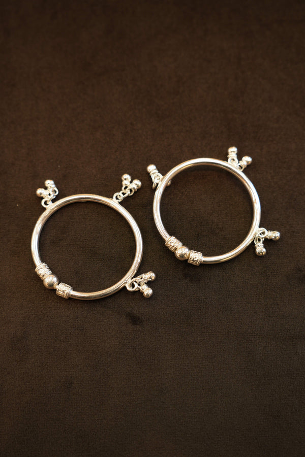 925 Silver Designer Dangling Bead Baby Bangles
