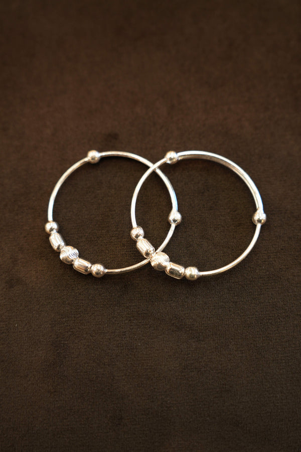 925 Silver Designer Disco Bead Baby Bangles