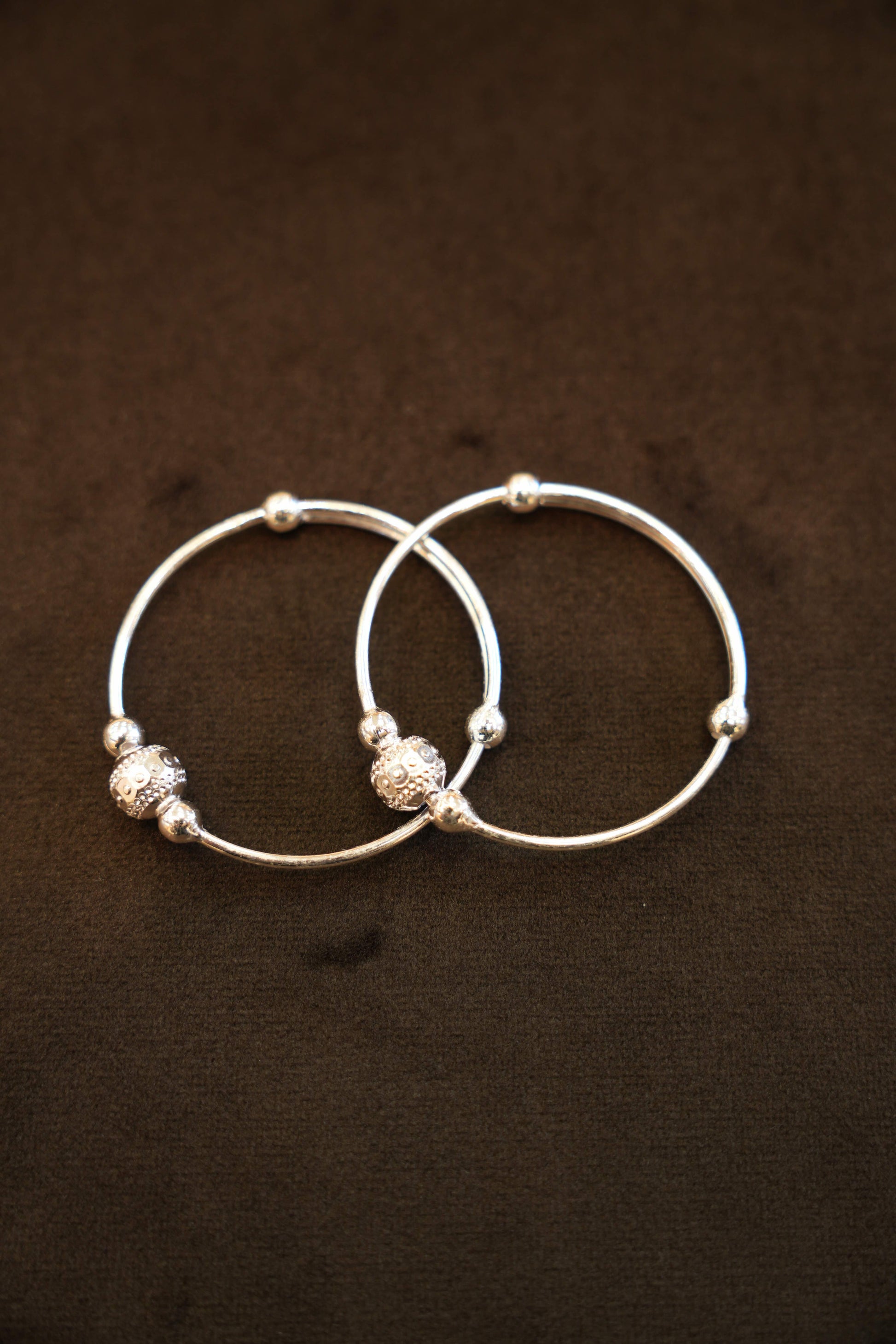 925 Silver Designer Radiant Bead Baby Bangles