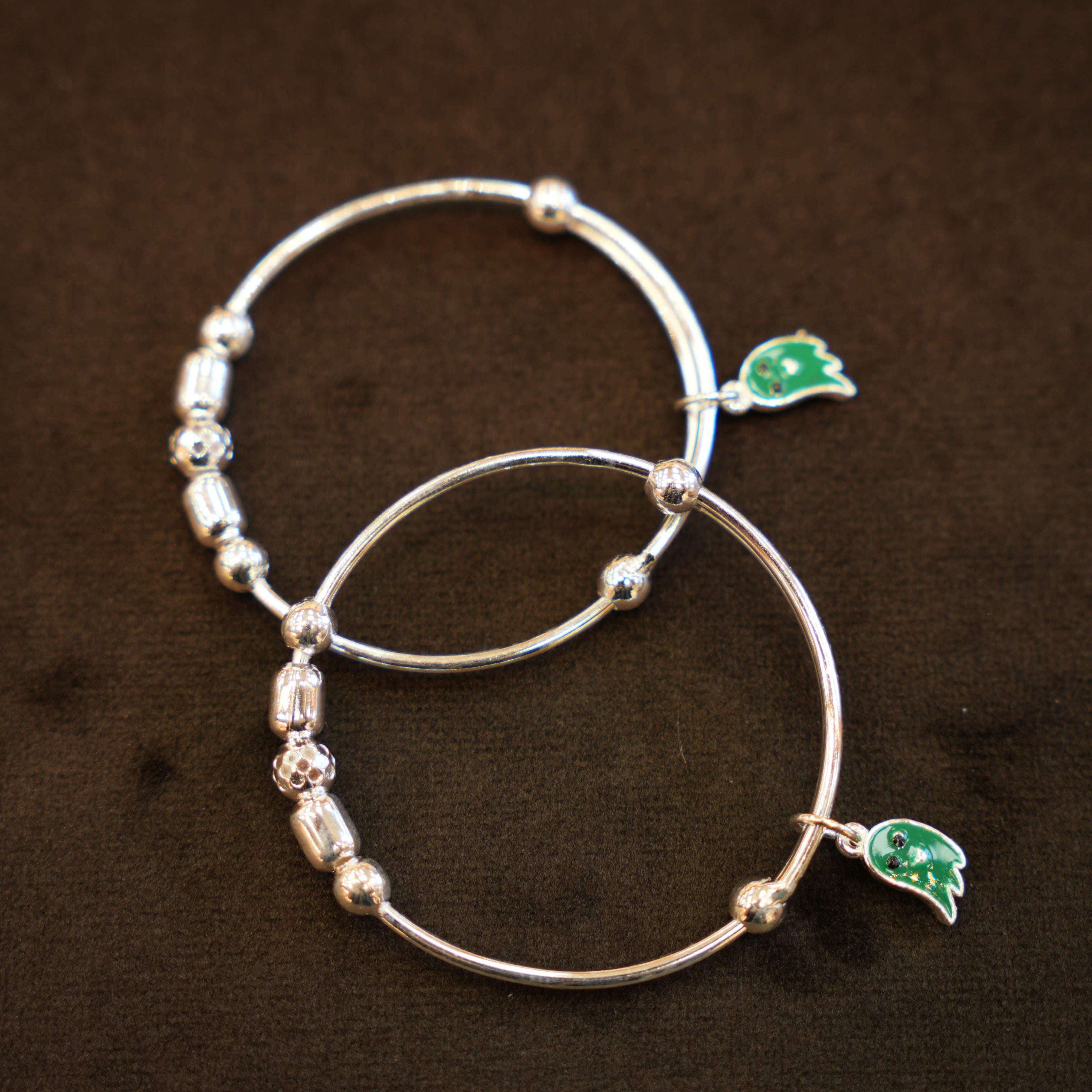 925 Silver Designer Ghost Charm Baby Bangles