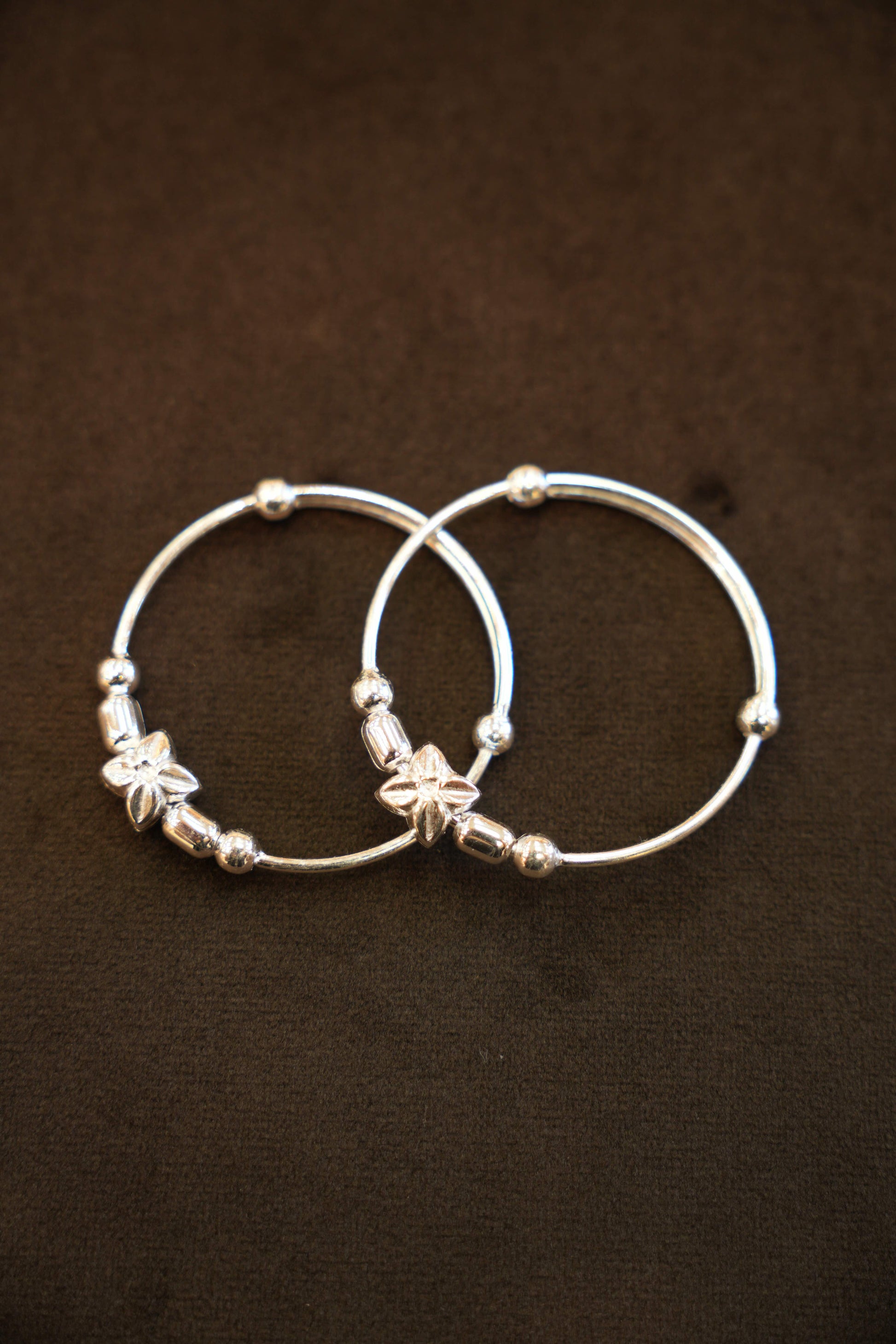 925 Silver Designer Clover Bead Baby Bangles