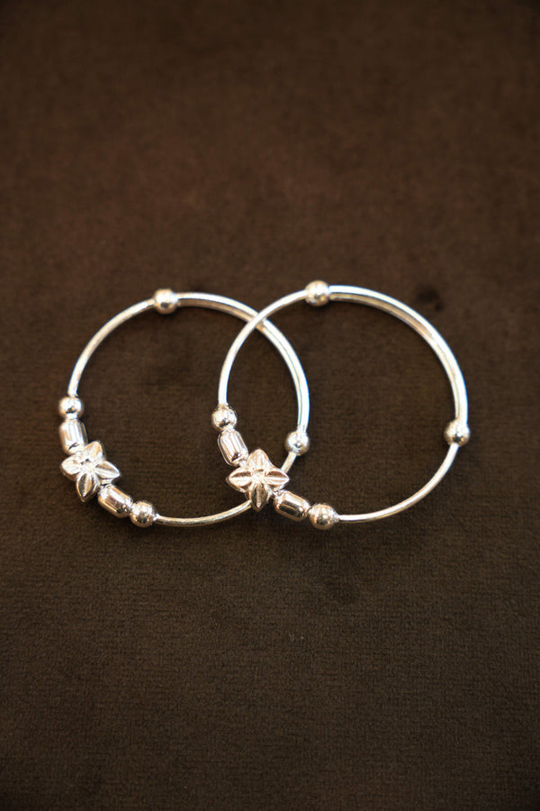 925 Silver Designer Clover Bead Baby Bangles