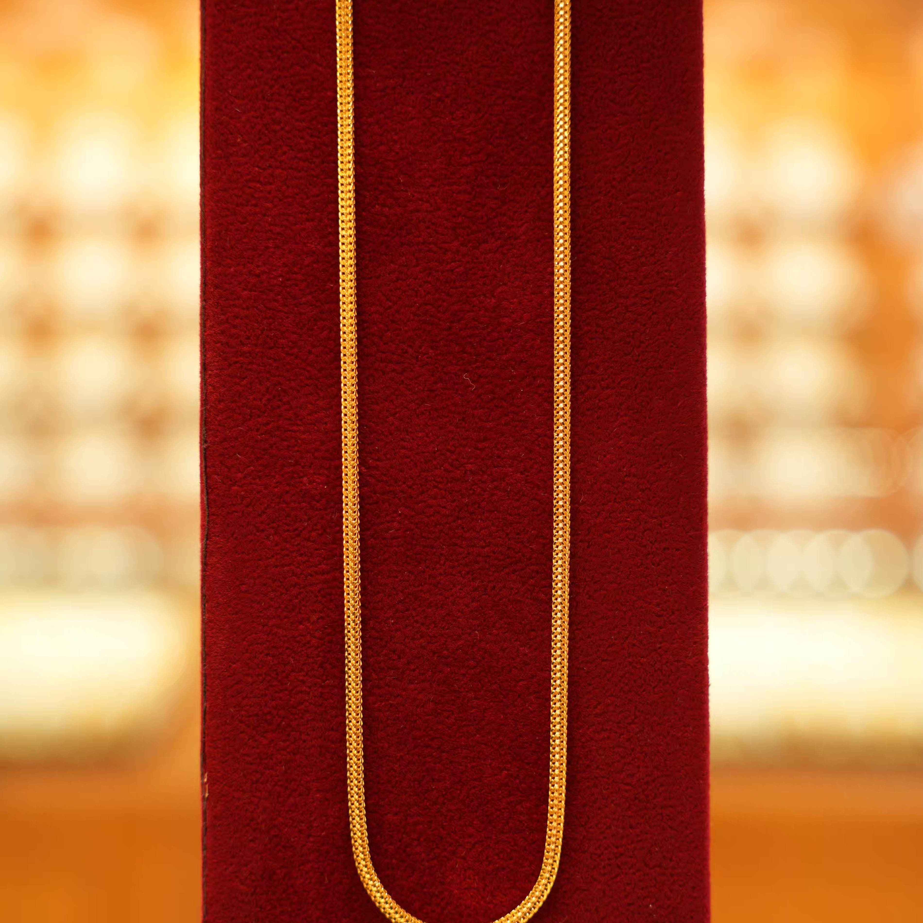 22K Gold Designer Flat Chain (24 Inches)