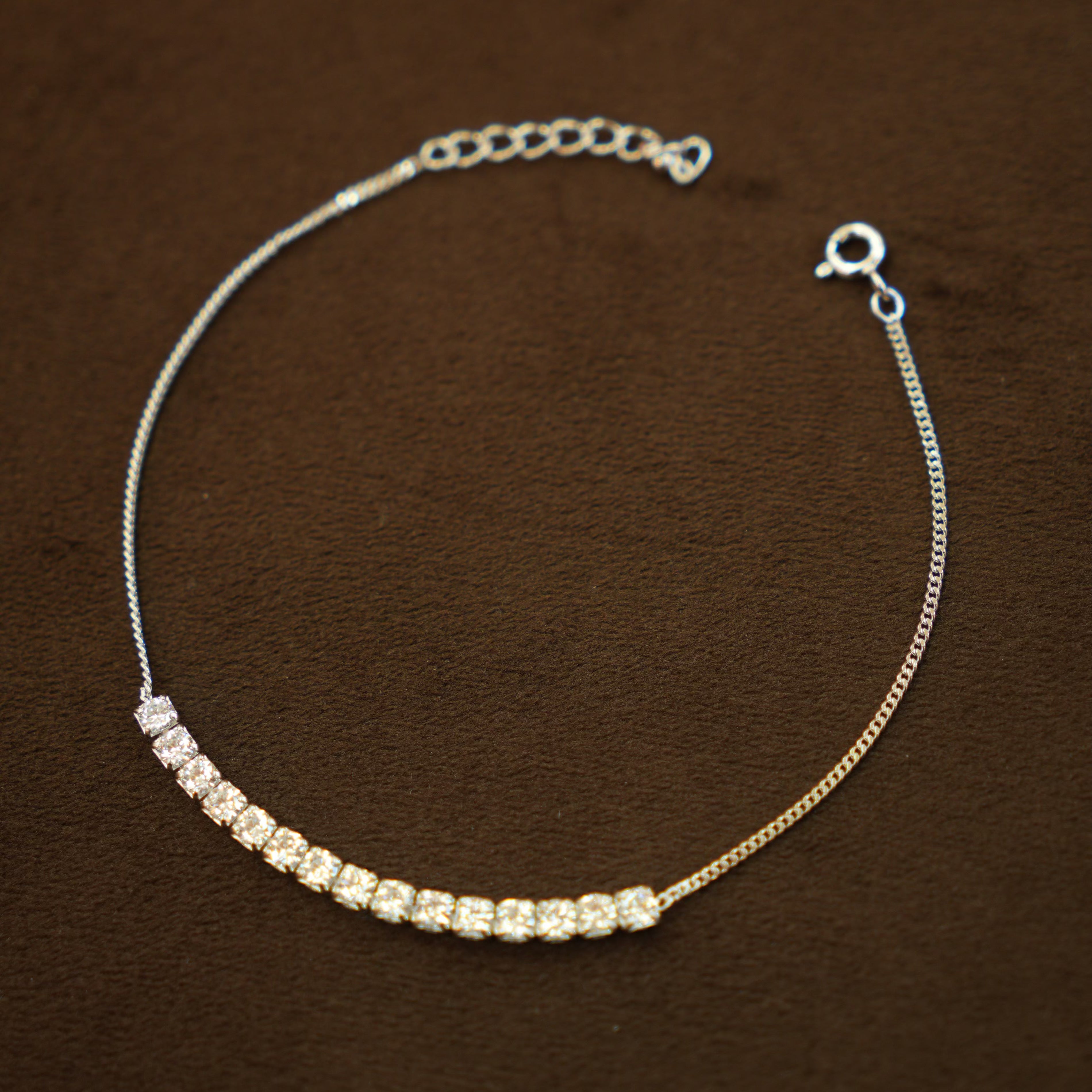 925 Silver Designer Ladies Tennis Chain Style Bracelet