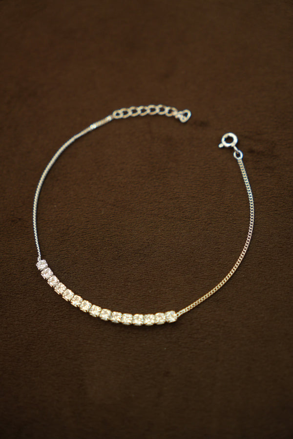 925 Silver Designer Ladies Tennis Chain Style Bracelet