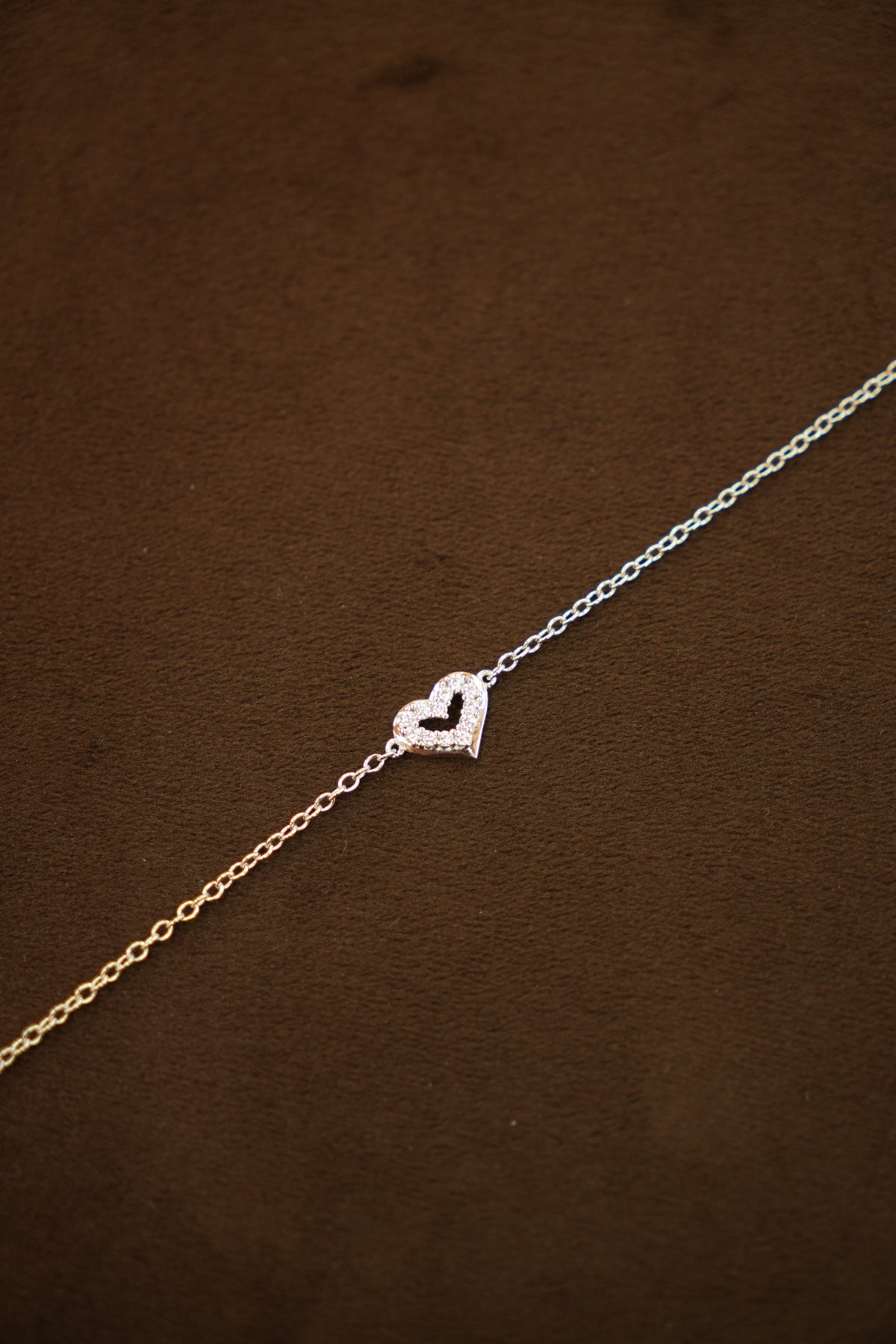925 Silver Designer Ladies Heart Stone Bracelet