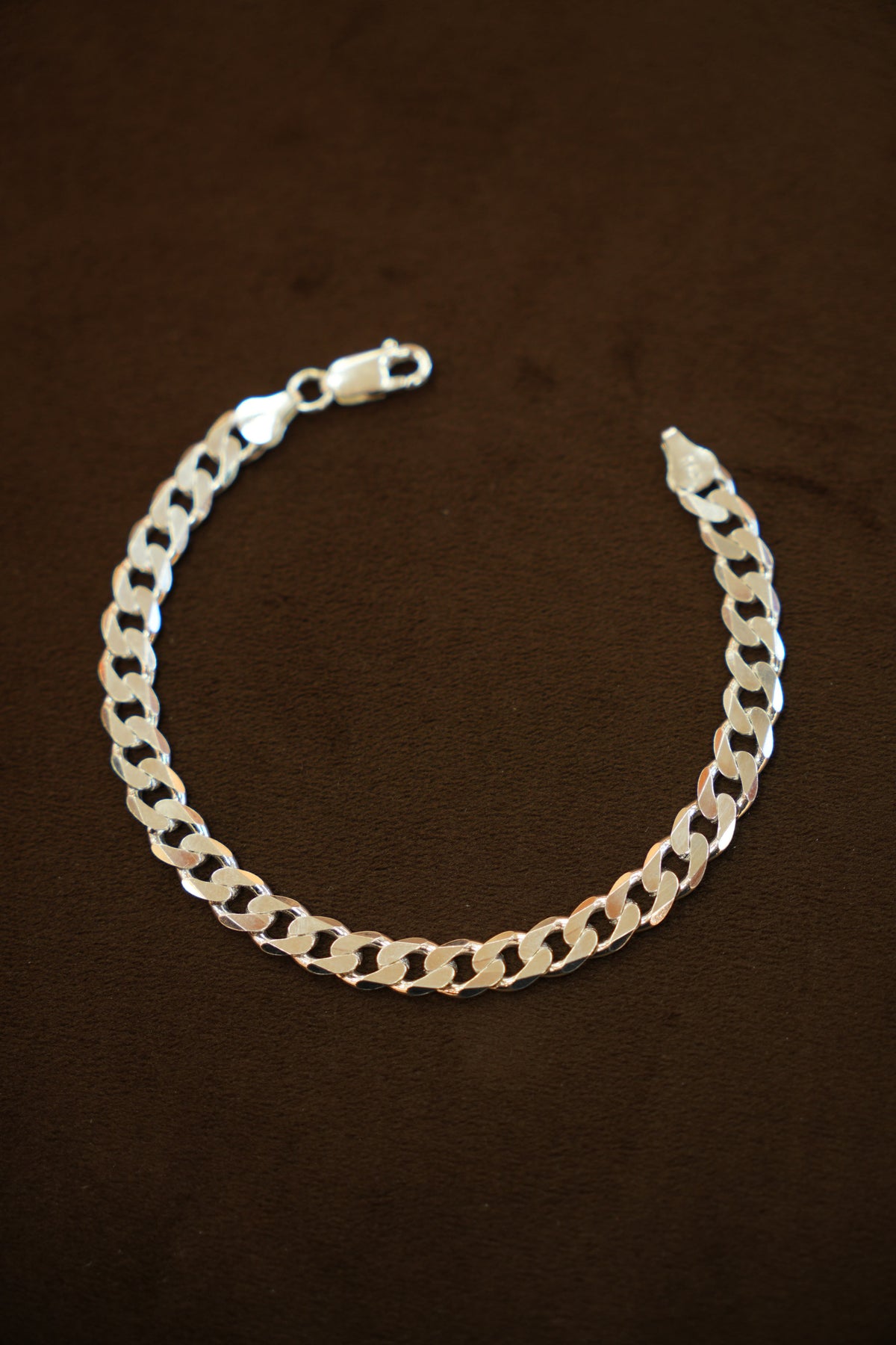 925 Silver Designer Men's Cuban Link Bracelet (7 mm)