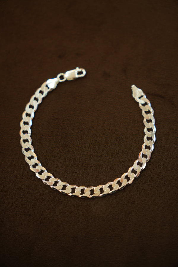 925 Silver Designer Men's Cuban Link Bracelet (7 mm)