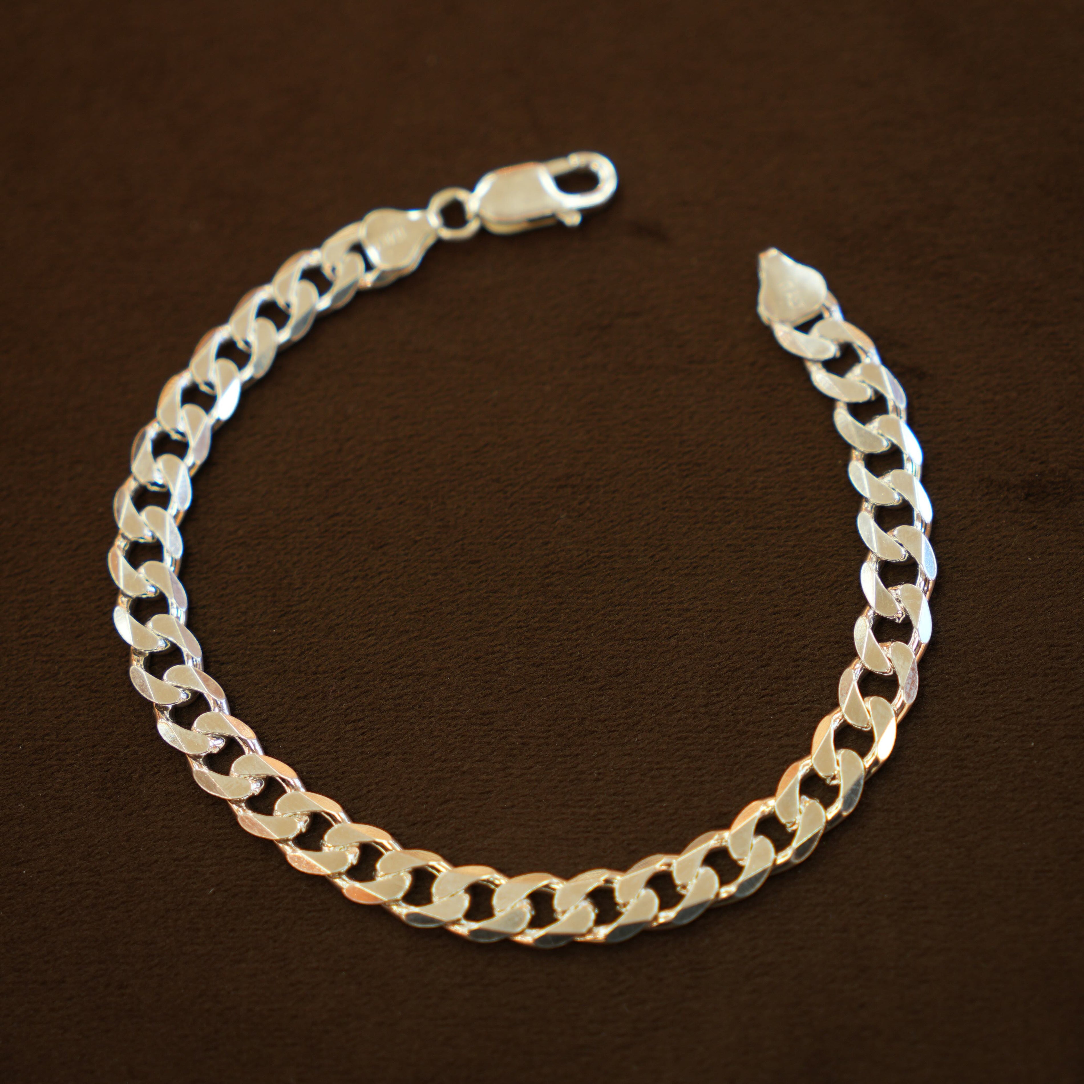 925 Silver Designer Men's Cuban Link Bracelet (8 mm)