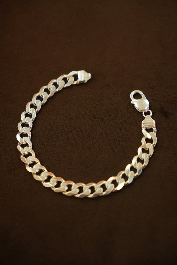 925 Silver Designer Men's Cuban Link Bracelet (9 mm)