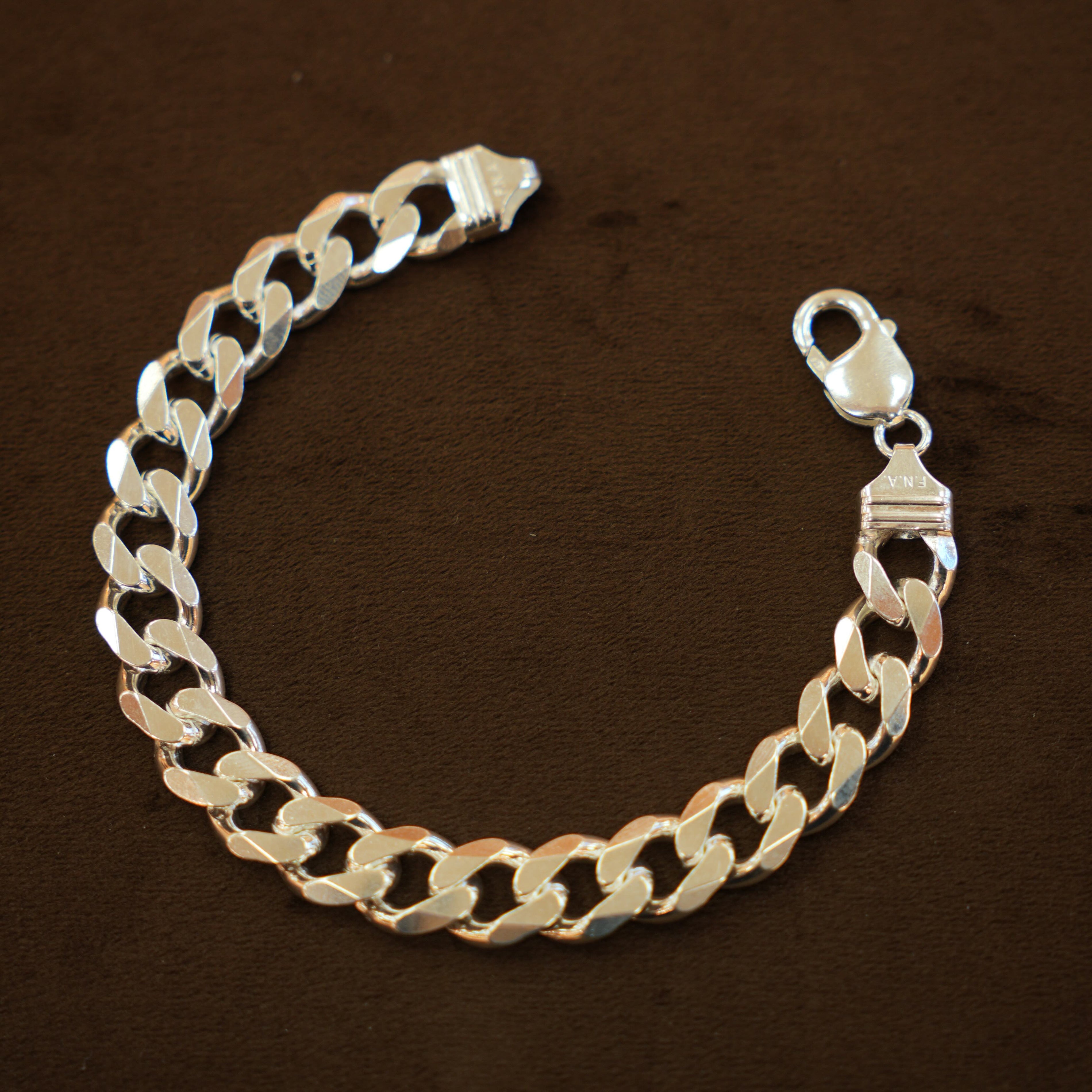 925 Silver Designer Men's Cuban Link Bracelet (11 mm)