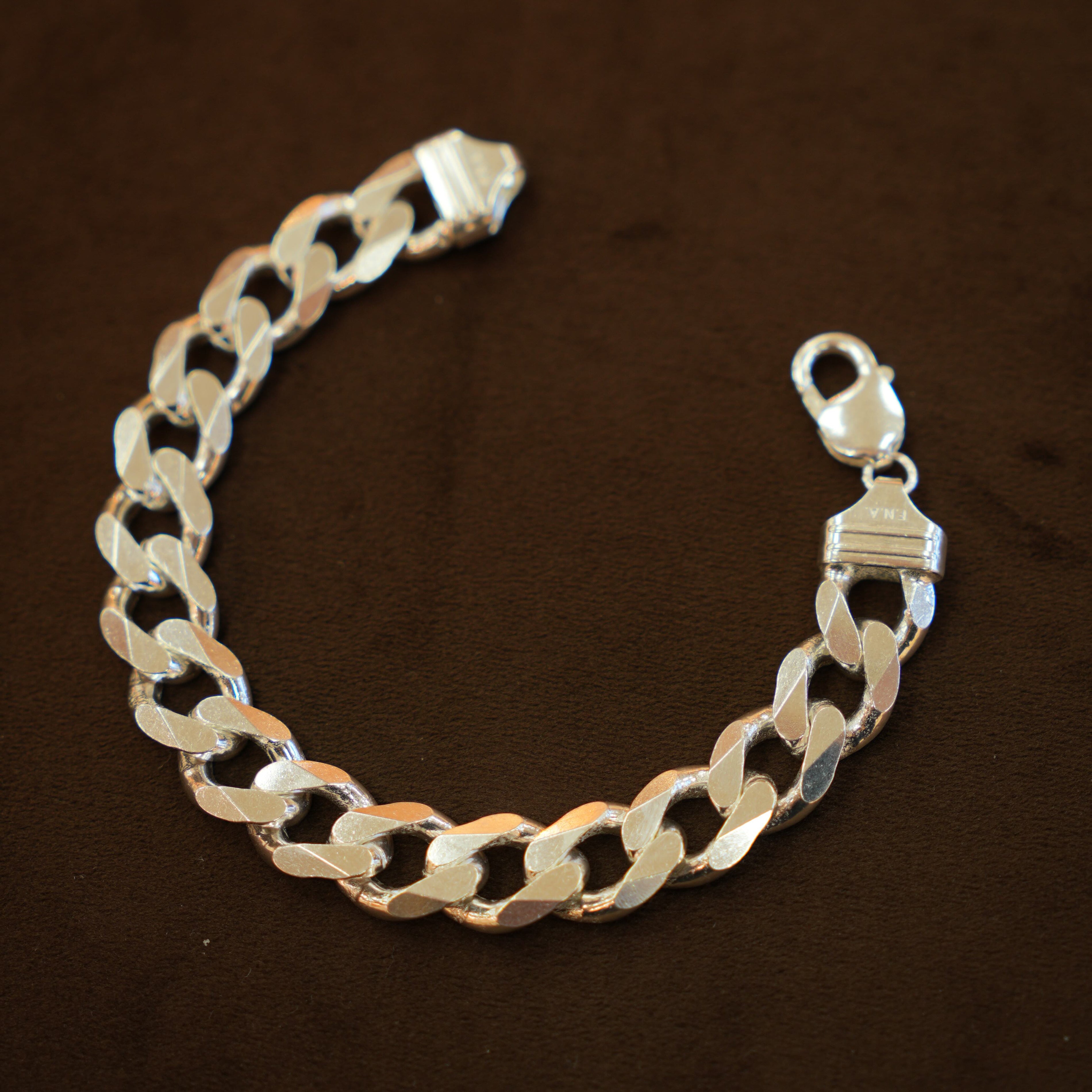 925 Silver Designer Men's Cuban Link Bracelet (13 mm)