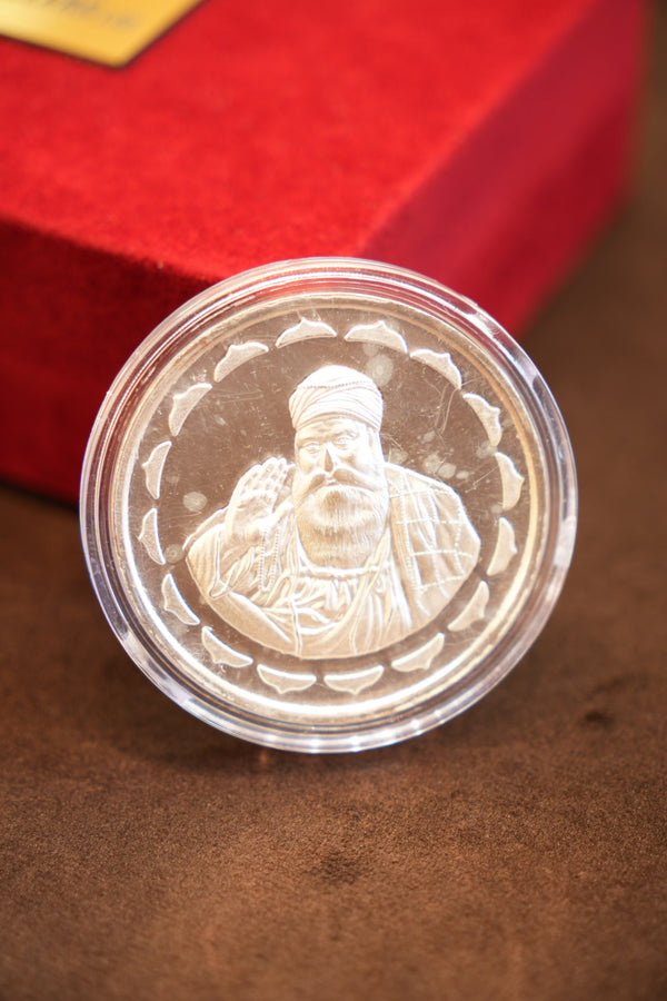 999 Pure Silver Guru Nanak Dev Ji Coin (50 grams)