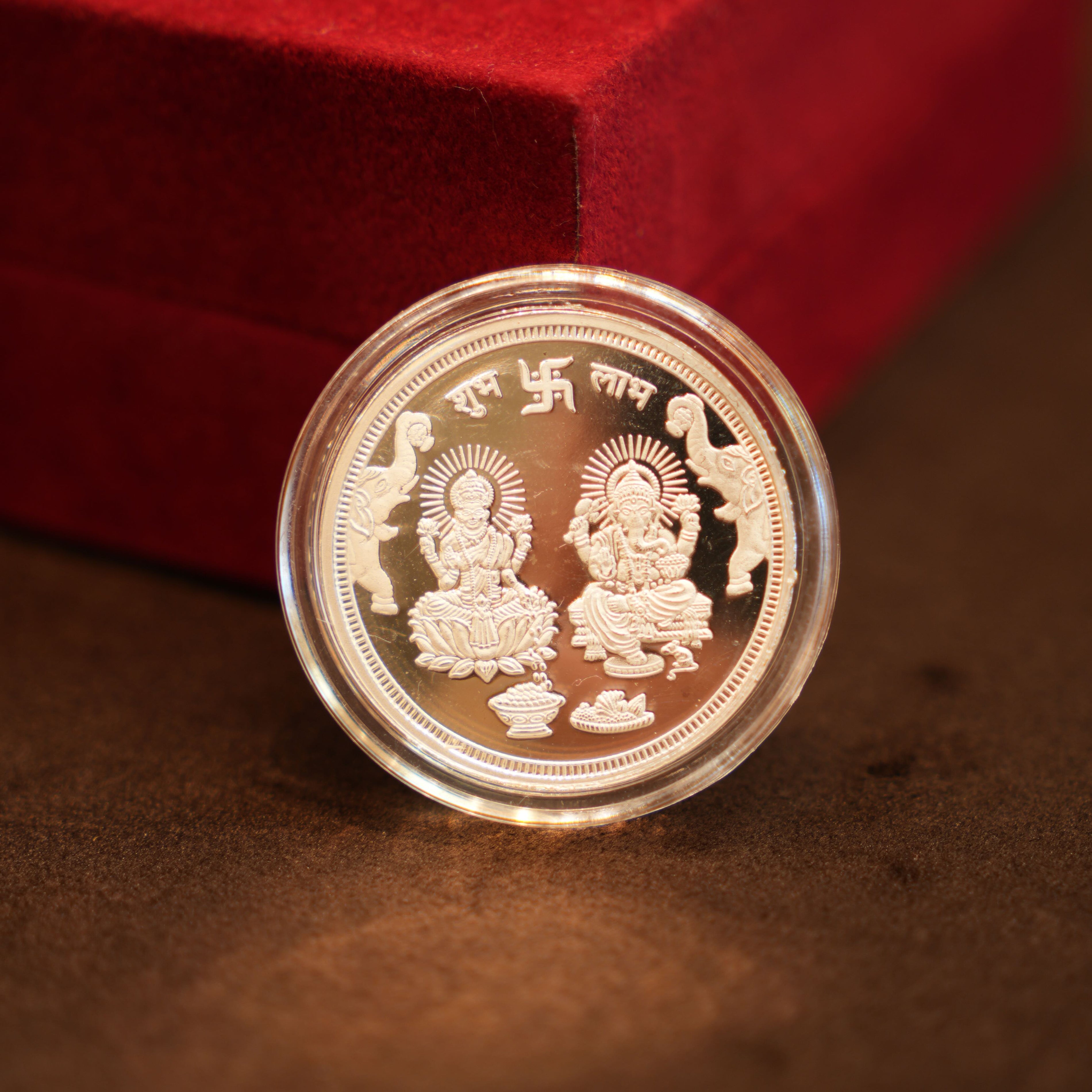 999 Pure Silver Laxmi Ganesh Ji Coin (10 grams)