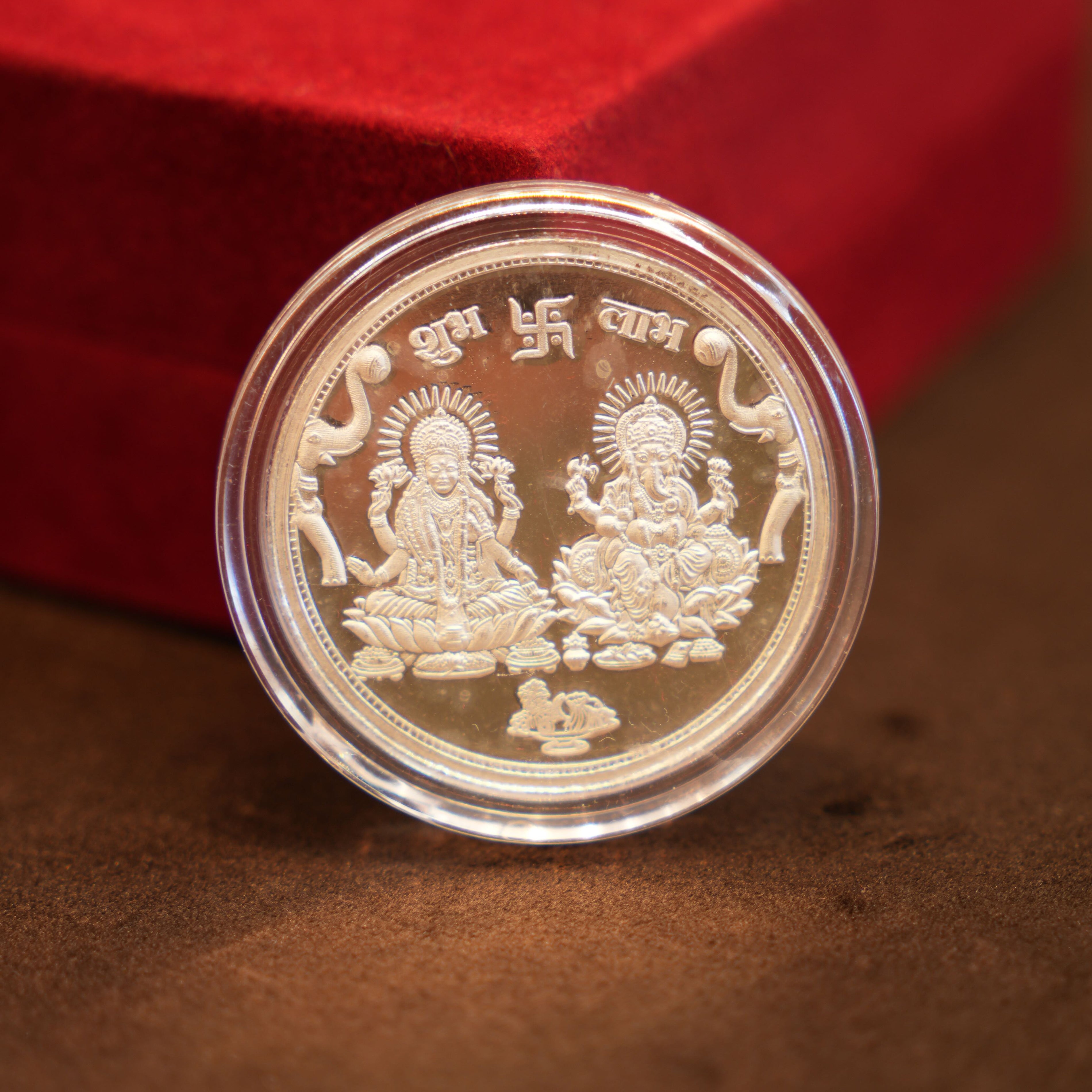 999 Pure Silver Laxmi Ganesh Ji Coin (20 grams)