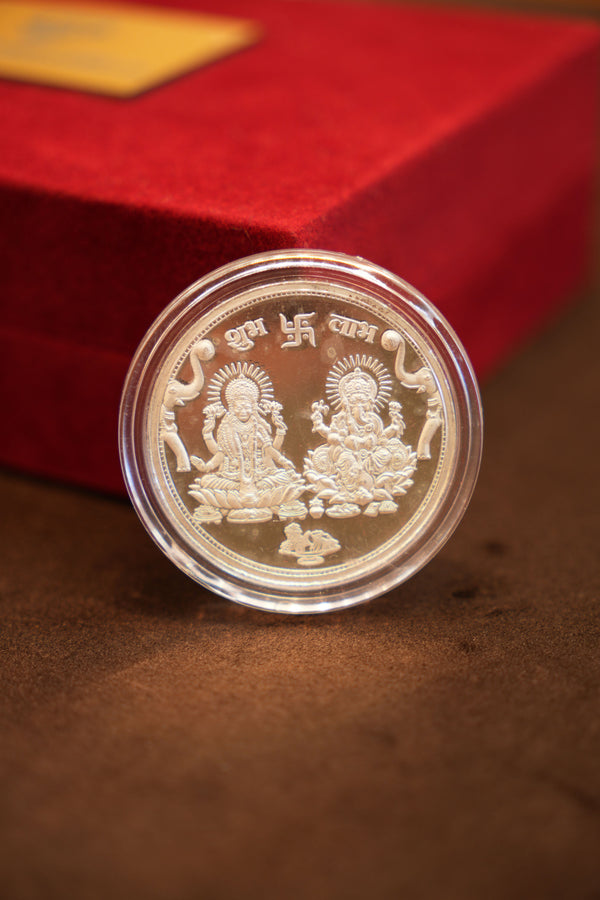 999 Pure Silver Laxmi Ganesh Ji Coin (20 grams)