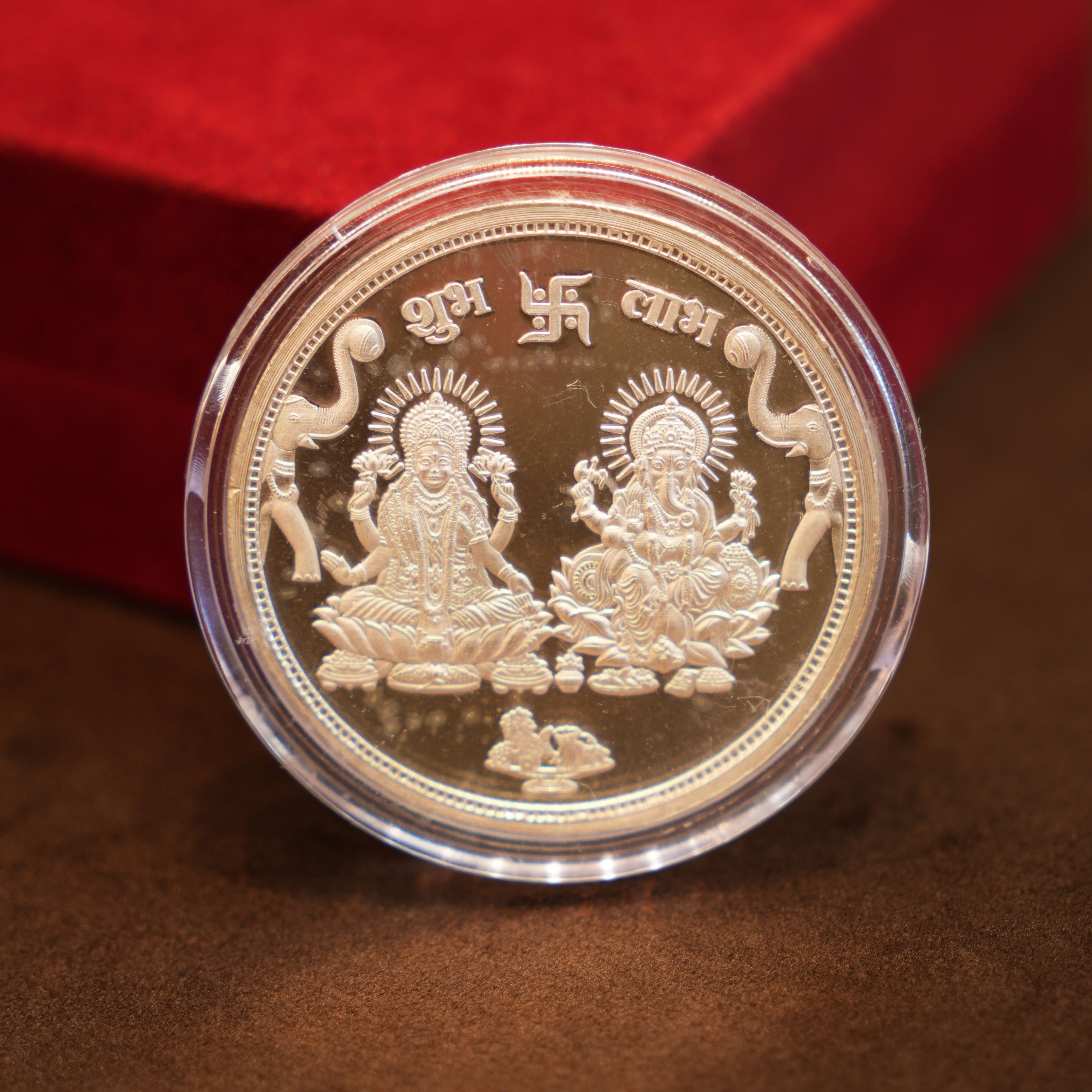 999 Pure Silver Laxmi Ganesh Ji Coin (50 grams)