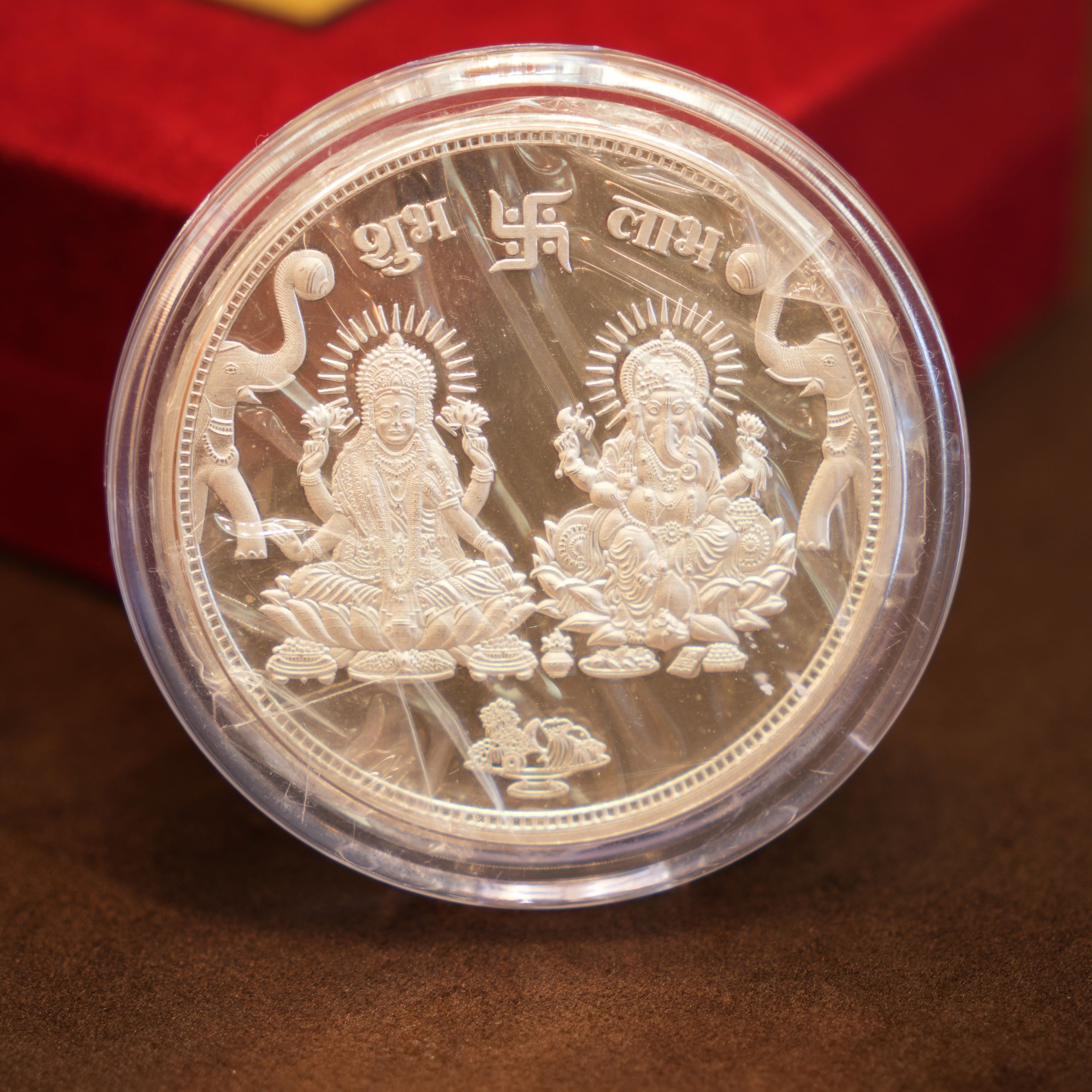 999 Pure Silver Laxmi Ganesh Ji Coin (100 grams)
