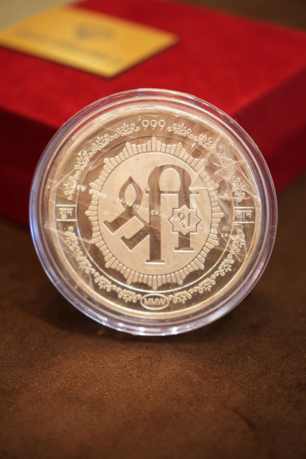999 Pure Silver Laxmi Ganesh Ji Coin (100 grams)