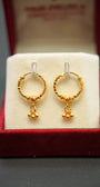 22K Gold Fancy Hoop Earrings