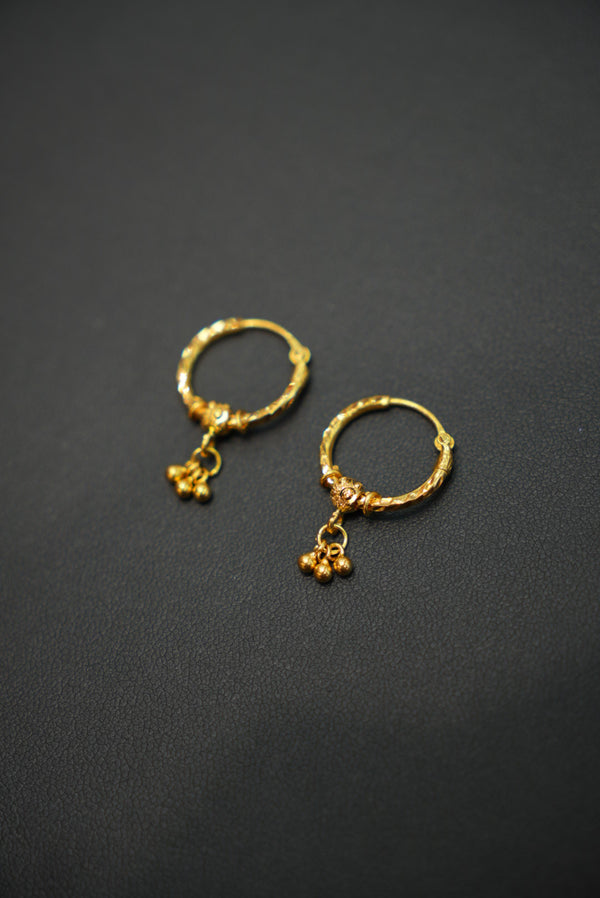 22K Gold Ladies Hoop Earrings
