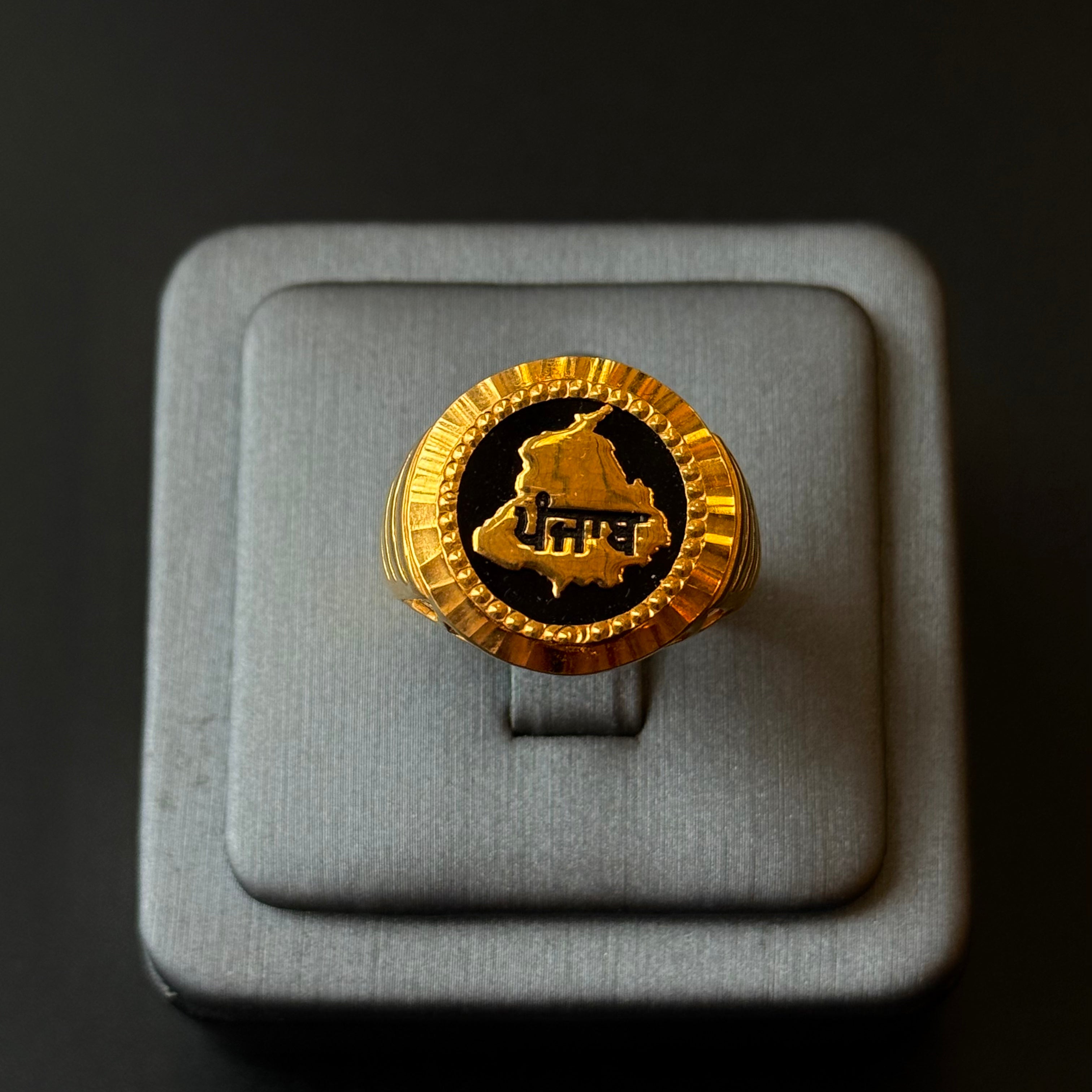 22K Gold Designer Mens Ring