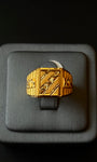 Modern gold ring with angular design