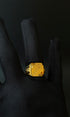 Designer gold ring with matte finish