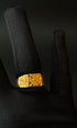 Stylish men’s gold ring close-up