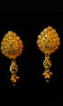 Pair of gold earrings on a black background