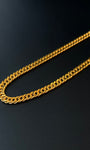 Gold chain on a black background