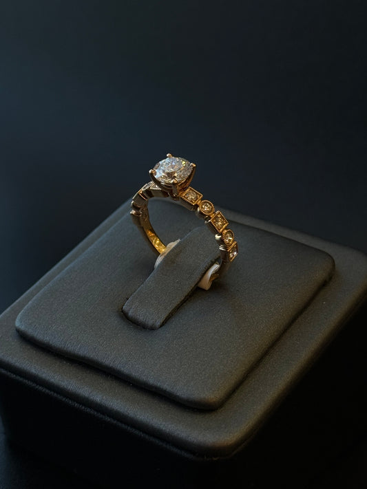 18Kt Rose-Gold Lab Diamond Ring
