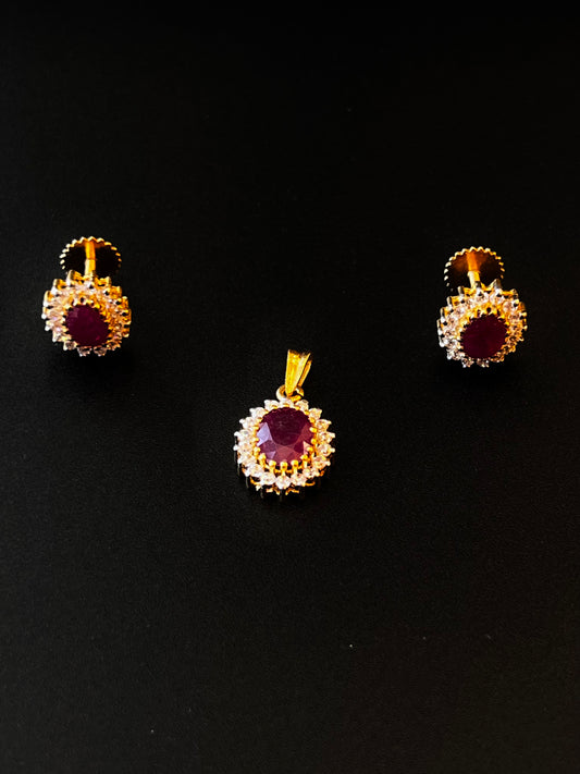 22K Gold Ladies Pendant Set